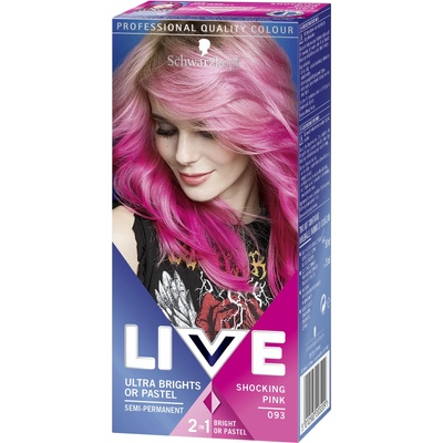 Schwarzkopf Live Ultra Brights Or Pastel Полутрайна боя за коса в ярки цветове 93 Розов