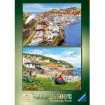 Ravensburger - Puzzle 2x500 Picturesque Landscapes No. 1 Yorkshire - Whitby & Runswick Bay - 500 piese