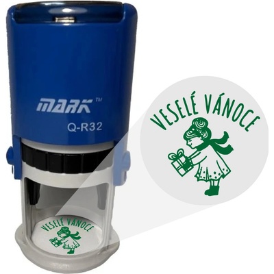 Mark Samonamáčecí razítko Veselé Vánoce 001 bez barvy 40mm