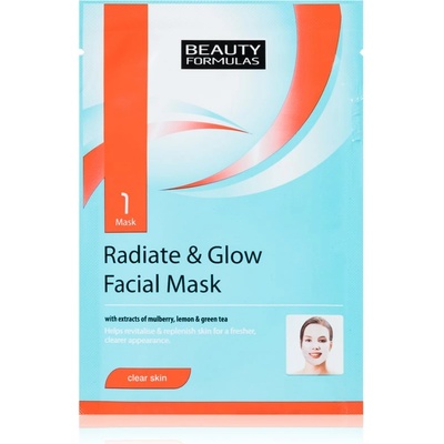 Beauty Formulas Clear Skin Radiate & Glow озаряваща маска за лице за регенериране на кожата