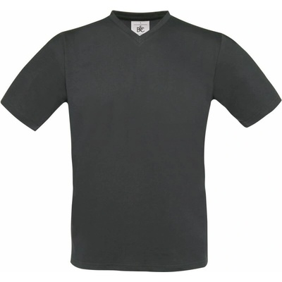 B&C Exact V-Neck tričko s výstřihem do V tmavě šedá