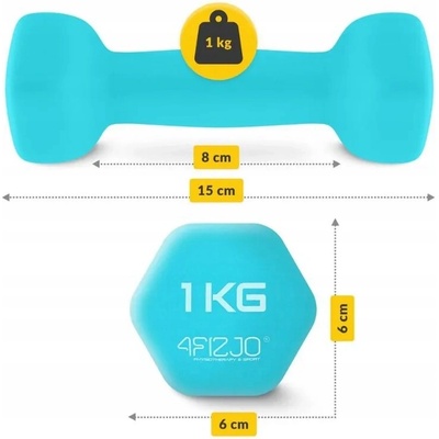 4FIZJO Vinylové činky 2 x 1 kg