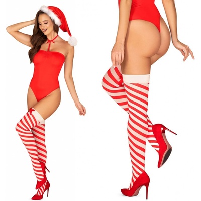 Vánoční punčochy Kissmas stockings - Obsessive červená – Zboží Dáma