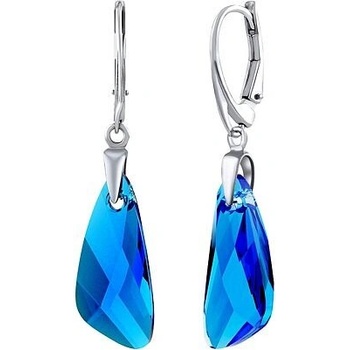 Swarovski Elements Náušnice strieborné Wing Capri Blue so LSW168E