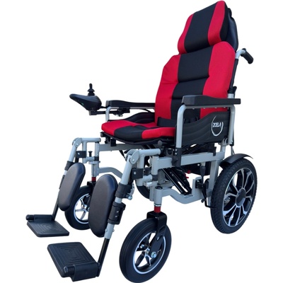Zoela 6005R Elektrický invalidní vozík skládací s polohováním nohou a zad Stříbrný rám