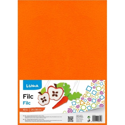 Filc Luma A4, oranžový 10ks