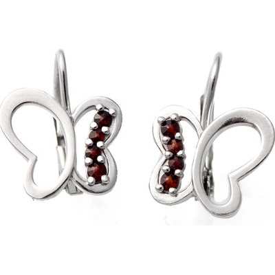 Zlatnictví Zlatíčko náušnice motýlci s granáty 970.00009