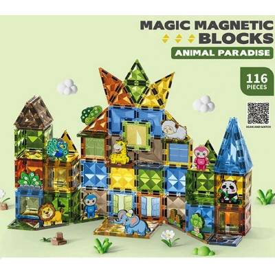 JOKO Magnetická Stavebnica ZOO Zvieratká 116ks