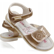 Sandále s profilovanou koženou vložkou zlaté