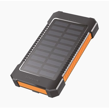 LogiLink PA0304 8000 mAh преносимо зарядно устройство със слънчеви панели, оранжево-черно (PA0304)