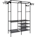 Ruhhy 22671 Stojan na oblečenie čierny 173 x 36 x 108 cm oceľ a netkaná textília