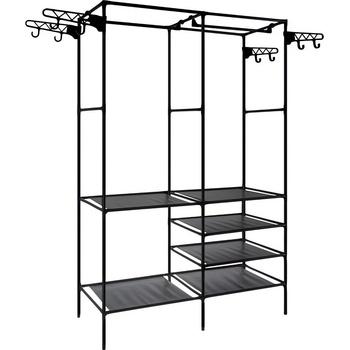 Ruhhy 22671 Stojan na oblečenie čierny 173 x 36 x 108 cm oceľ a netkaná textília