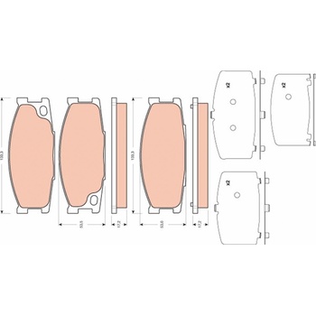 Sada brzdových platničiek kotúčovej brzdy TRW GDB3423