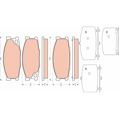 Sada brzdových platničiek kotúčovej brzdy TRW GDB3423