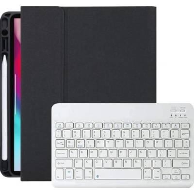 AppleKing puzdro s bielou klávesnicou a priestorom na Apple Pencil pre iPad Pro 11" (2018-2022) - Čierne