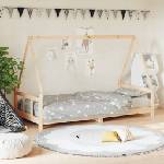 vidaXL Рамка за детско легло, 90x200 см, масивна чамова дървесина (834453)