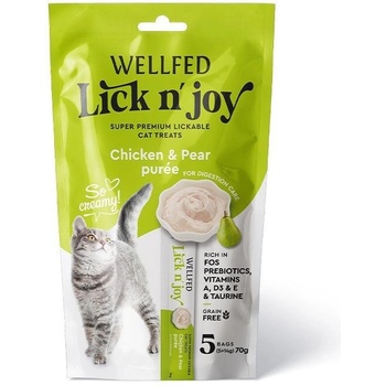 Pet Interest Wellfed Lick N Joy Chicken and Pear пюре за котки с пиле и круша 5*14gr