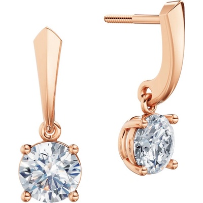 DF dámske náušnice 6420, růžové zlato s laboratorními diamanty o celkové váze 2.00 ct VS1/F