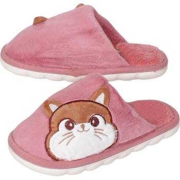 Плюшени пантофи в розово с коте