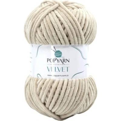 POPYARN Pletací příze Velvet B015 - krémová