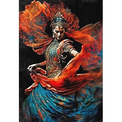 1 dílné obrazy - Indická tanečnice M460 Velikost 30 x 60cm