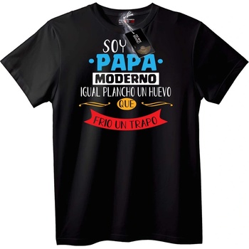 NOONEBRAND Тениска Модерен Татко: Готин и Забавен - XS, Black