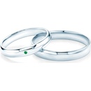 Savicki Snubní prsteny Fairytale bílé zlato smaragd půlkulaté OBR FAIR SZM B