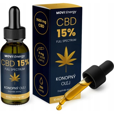 MOVit CBD 15% Full Spectrum konopný olej 10 ml