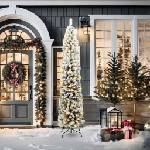 vidaXL С изкуствено коледно дърво с 300 LED светодиода Зелен 210 cm (3395027)