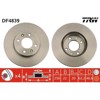 Brzdový kotúč TRW DF4839