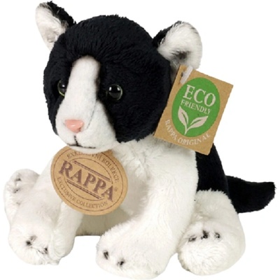 Rappa Плюшена играчка Rappa Еко приятели - Коте, черно и бяло, 14 сm (204492-1)