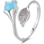 Silenti Jewelry Сребърен пръстен "Ларимар" - 8 - 57мм (18.1мм диам. )