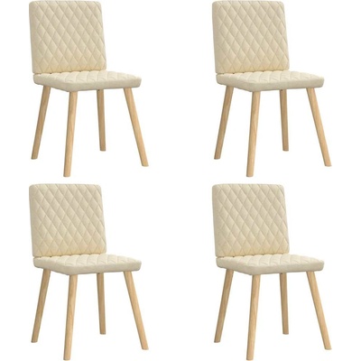 vidaXL Трапезни столове, 4 бр, кремави, текстил (3315228)