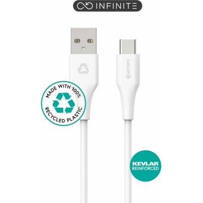 eSTUFF ES605270 INFINITE Super Soft USB-C to USB-A, 2m, bílý