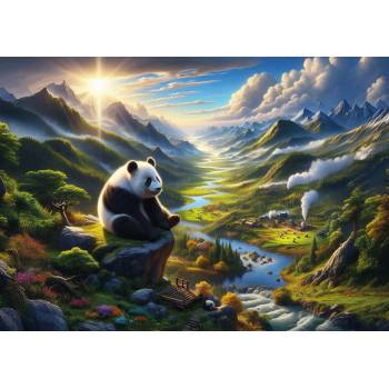 Art Puzzle - Puzzle Panda's Tranquil Retreat - 500 piese
