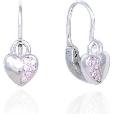 Olivie strieborné náušničky pre bábätko SRDIEČKO 5170