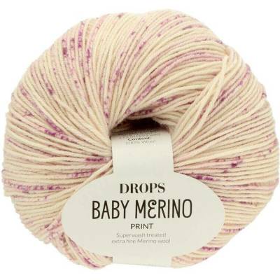 Drops Baby Merino PRINT 104 krémově fialová