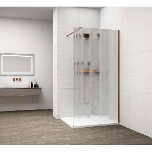 POLYSAN Esca - Душ стена Walk-In 70x210 см, Antidrop, Флуте стъкло/матова мед ES1370-09 (ES1370-09)
