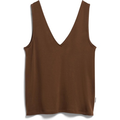 Armedangels Дамски топ ARMEDANGELS Women's V-Neck Jersey Top - Dried Palm (916-6600-0212)
