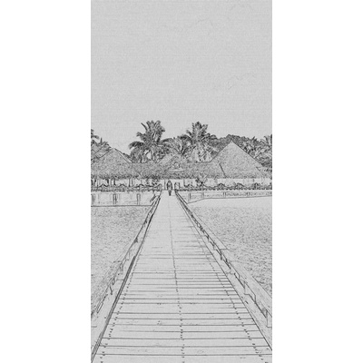Dimex S-308 vliesová fototapeta na zeď Jetty paint black rozměry 110 x 220 cm