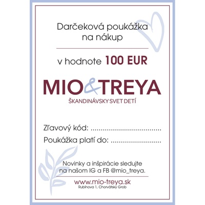 Darčeková poukážka 100 EUR