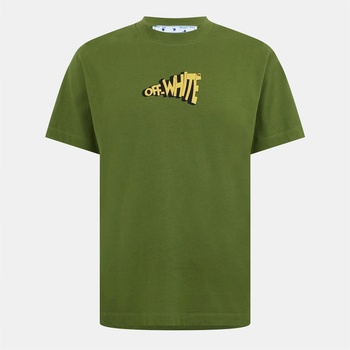 OFF WHITE Тениска OFF WHITE Men's Slim Arrow Crew Neck Short Sleeve T-Shirt - Green/Yellow