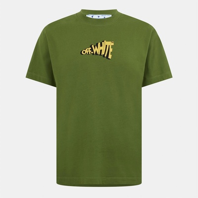OFF WHITE Тениска OFF WHITE Men's Slim Arrow Crew Neck Short Sleeve T-Shirt - Green/Yellow