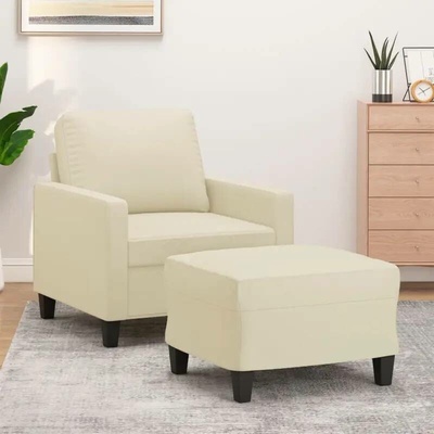 vidaXL 11461.3201020 s podnožkou krémové 60 cm umělá kůže