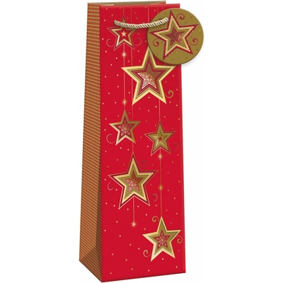 ARGUS Darčeková taška na víno (13 x 37.5 cm) - Zlaté hviezdy 08390172