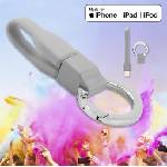 4smarts USB Кабел Ключодържател за iPhone и iPad (къс), 4Smarts Lightning Keyring 0.1m, Сив (4S468758)
