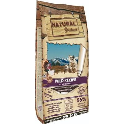 Natural Greatness Wild Recipe All Breed kačica morka kurča 10 kg