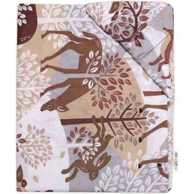 Baby Nellys bavlna prestieradlo Wild animals hnedé 70x140