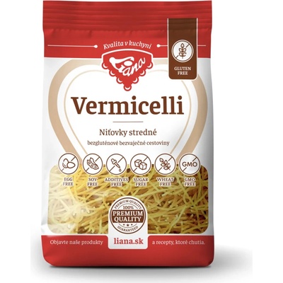 Liana Vermicelli Niťovky stredné cestoviny bezlepkové 200 g