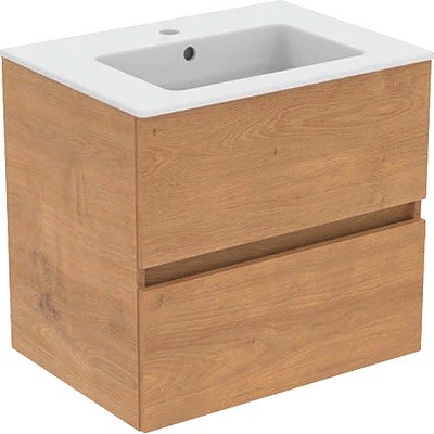 Ideal standart МЕБЕЛ ЗА БАНЯ С УМИВАЛНИК И 2 ЧЕКМЕДЖЕТА 60см КОНЗОЛЕН mdf ЦВ. ЕСТ. ДЪБ (r0259y8 e066801)